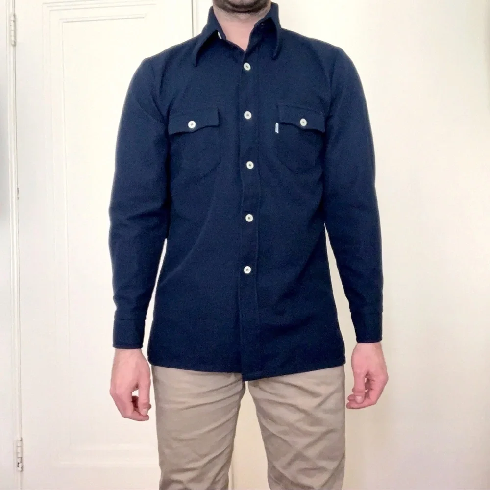 Vintage Levi’s 70s Western Wear Textured Button Down Shirt Men’s Small